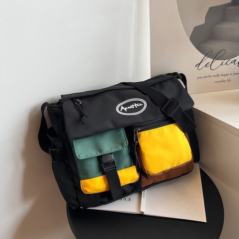 กระเป๋าสะพายไหล่ลําลอง ขนาดใหญ่ จุของได้เยอะ แบบเรียบง่าย แฟชั่นสำหรับผู้ชายผู้หญิง - รูปที่ 6