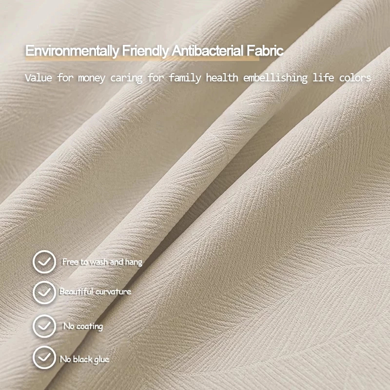 ผ้าม่าน ผ้าม่านจีบ ตะขอ ม่านตาไก่กันความร้อนและเสียง 99% ม่านประตู ฉากกั้นห้อง ผ้าหนา 3 ชั้น - รูปที่ 2