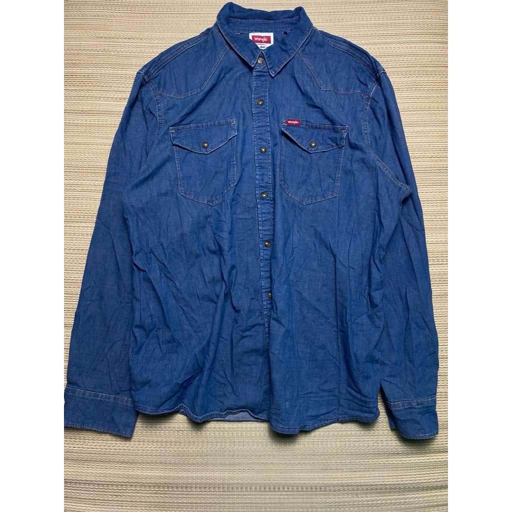 เสื้อยีนส์ Wrangler ริมแดง กระดุมมุก ขนาด 2XL