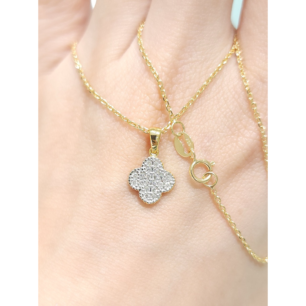 จี้โคฟเวอร์ จี้เพชรแท้ ทองแท้9k เพชร0.12Ct