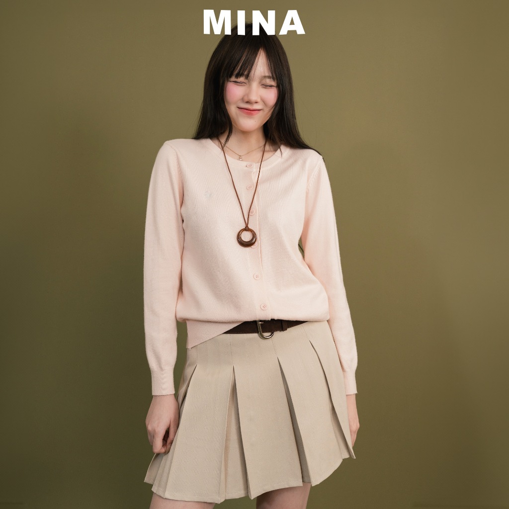 Mina_SP088 เสื้อคาร์ดิแกนผ้านุ่ม ทรงสวย ใส่สบาย ดีเทลปักสุดคิ้วท์ แมทช์ง่าย เหมาะกับทุกวัน
