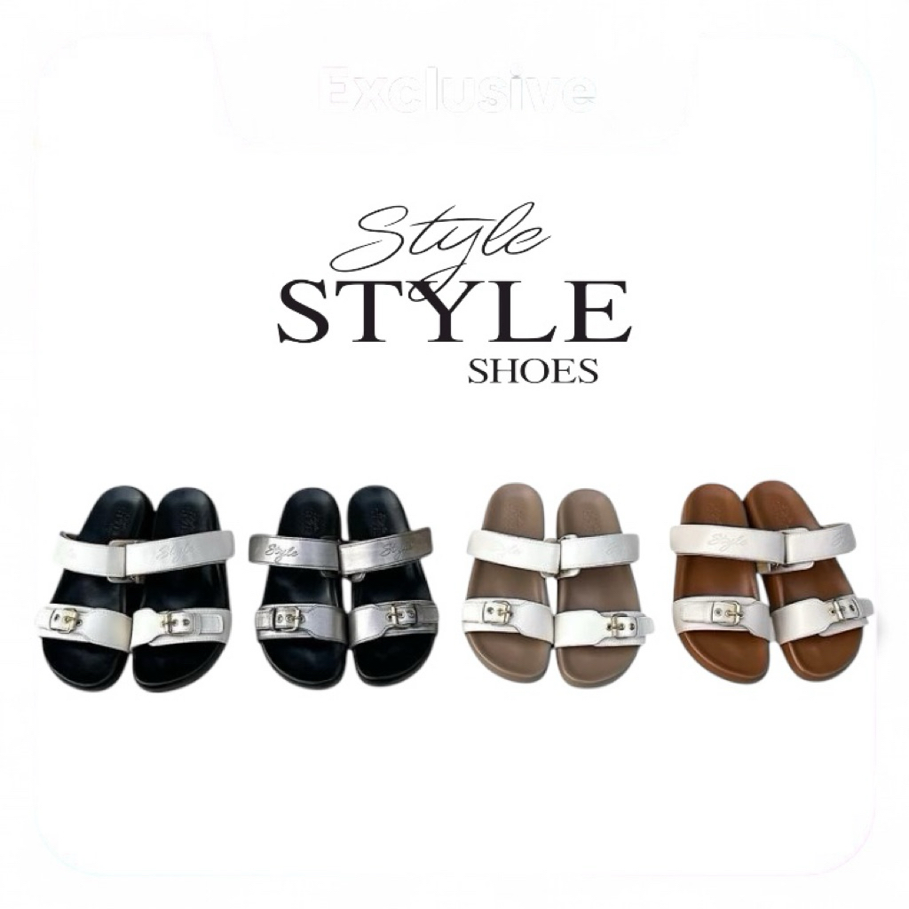 Style shoes รุ่น Tori 02 รองเท้าแตะทรงไบเก้น สวยใส่สบายดูดี สายเข็มขัดไปรับได้(ไซด์36-44)*แนะนำบวกเพิ่ม1ไซด์*