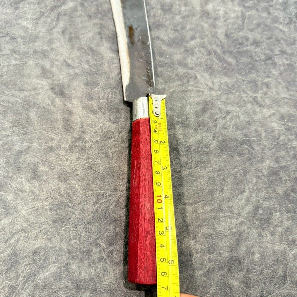 มีดพก​ มีดเดินป่า​ มีดเหน็บ​ ทำจากเหล็กแหนบ 100% ใส่ด้ามไม้พร้อมฝัก​ ท่อ​ pvc - รูปที่ 3