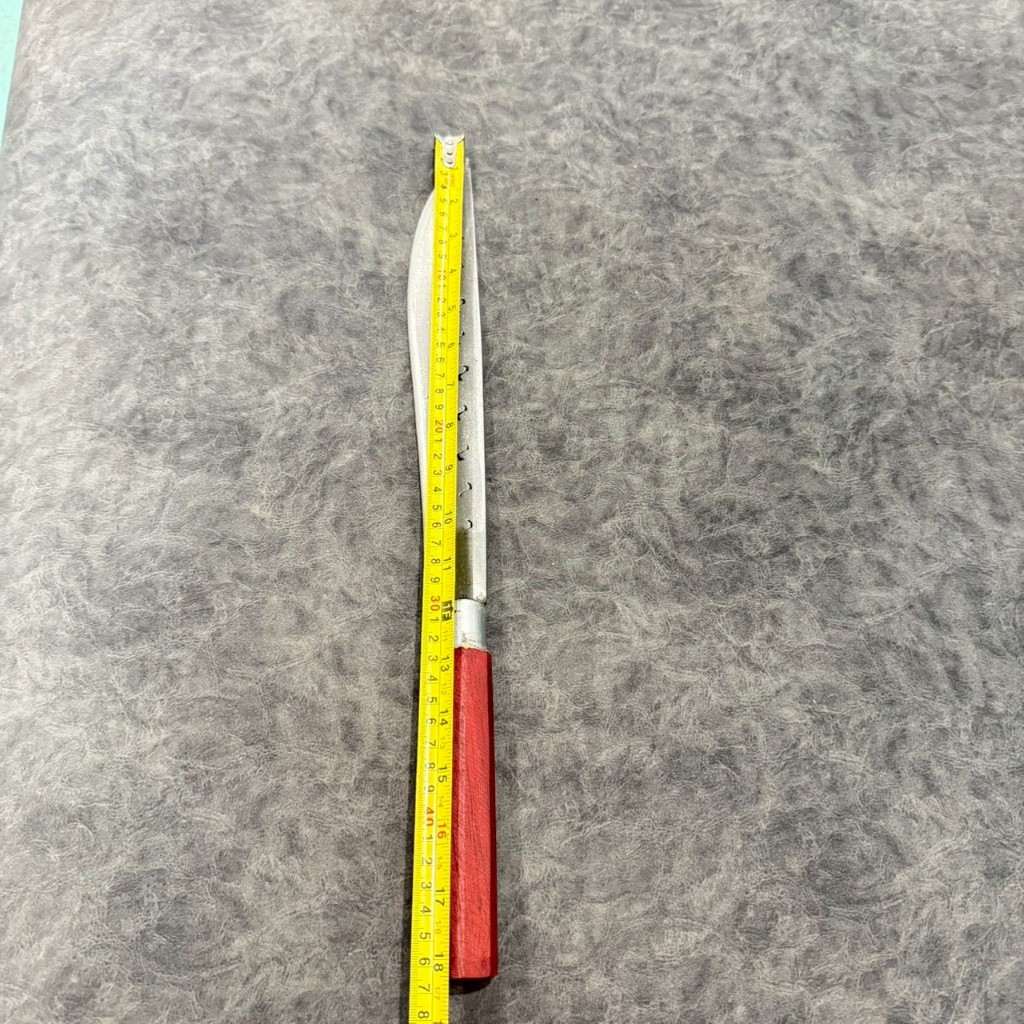 มีดพก​ มีดเดินป่า​ มีดเหน็บ​ ทำจากเหล็กแหนบ 100% ใส่ด้ามไม้พร้อมฝัก​ ท่อ​ pvc - รูปที่ 5