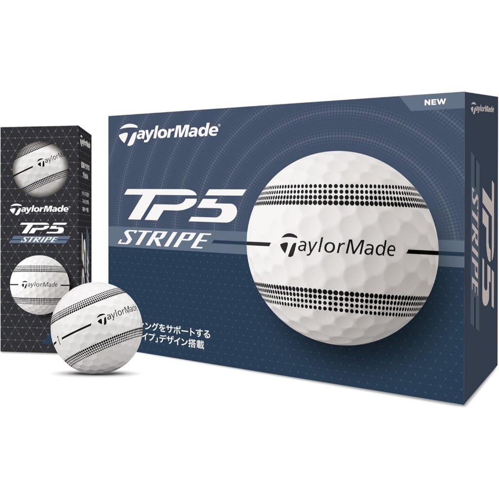 ลูกกอล์ฟ TaylorMade TP5 / TP5x Stripe แบบ 5 ชั้น รุ่นใหม่ สปินสูง วิถีสูง ส่งตรงจากญี่ปุ่น