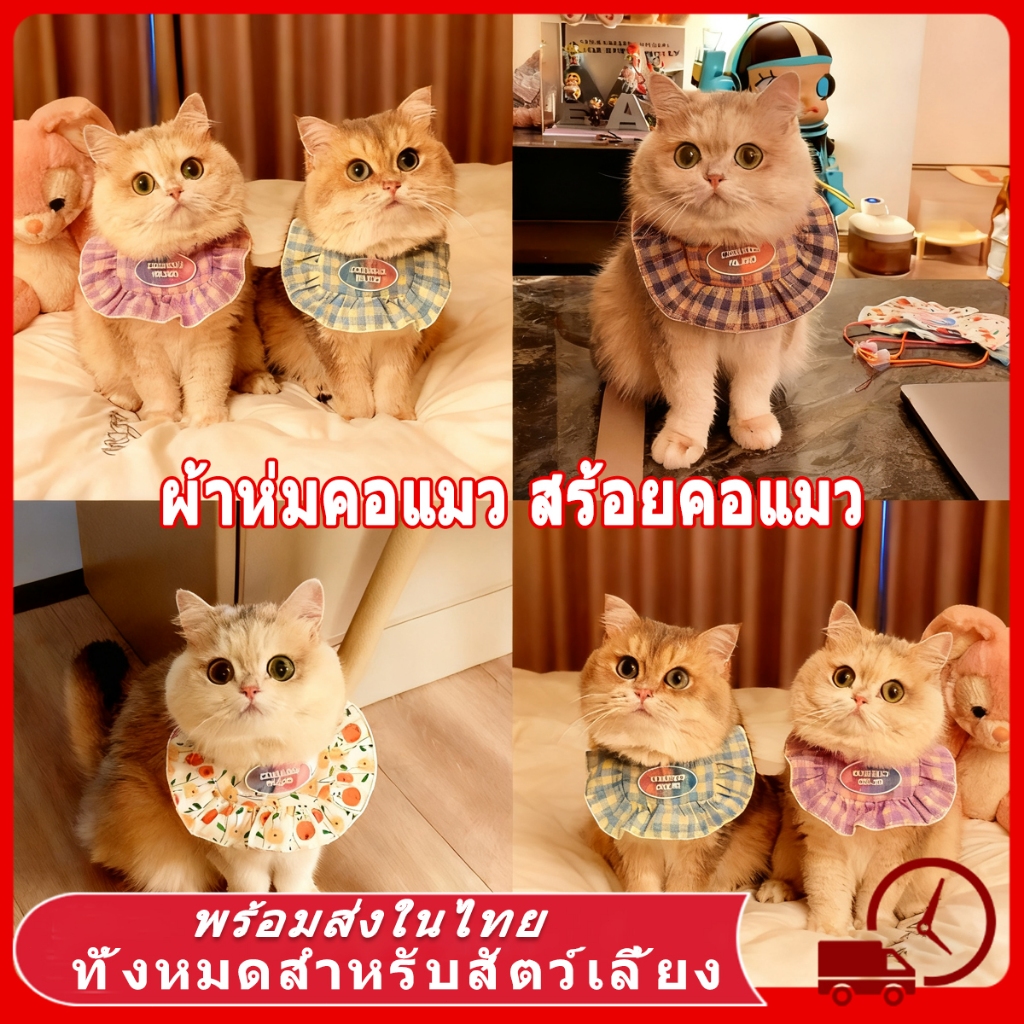 ผ้าห่มคอแมว ผ้าพันคอสัตว์เลี้ยง ปลอกคอ แมว สุนัข หมา ผ้าเช็ดน้ําลาย ผ้าเช็ดน้ำลายสัตว์เลี้ยง ผ้ากันเปื้อนน้ําลาย น่ารัก