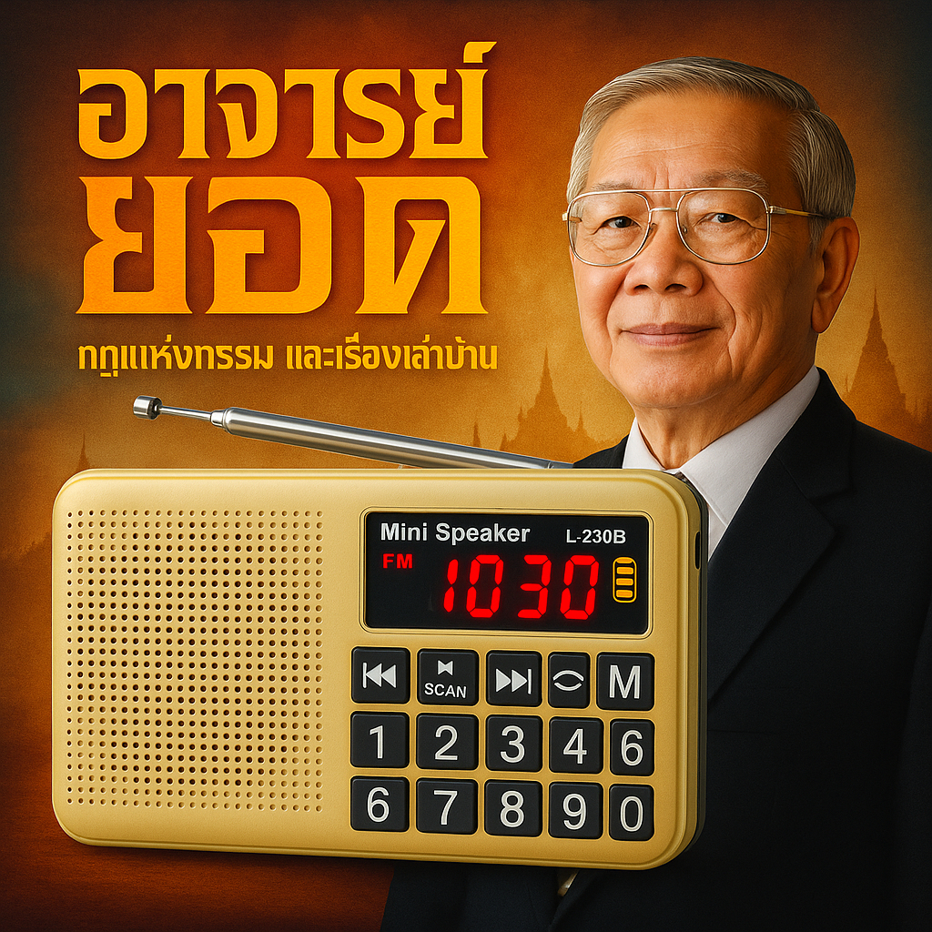 วิทยุเรื่องเล่าอาจารย์ยอด ฟังธรรมะ กฎแห่งกรรม เปิดฟังได้ทันที