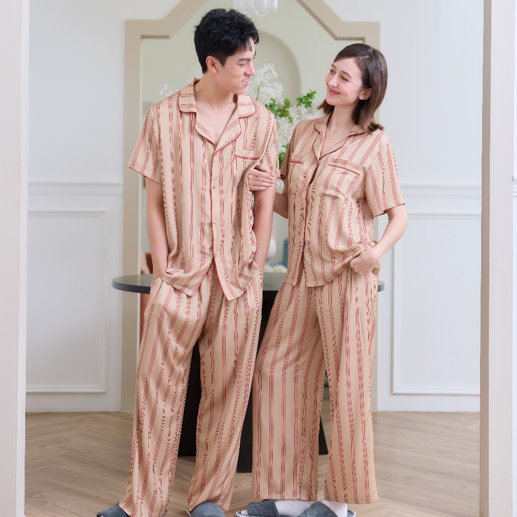 ชุดนอน Muslin Pajamas Collection Muslin Pet รุ่น Classic Crimson  (N3301 T3301 Y3301 Y3302)ชุดคู่รัก