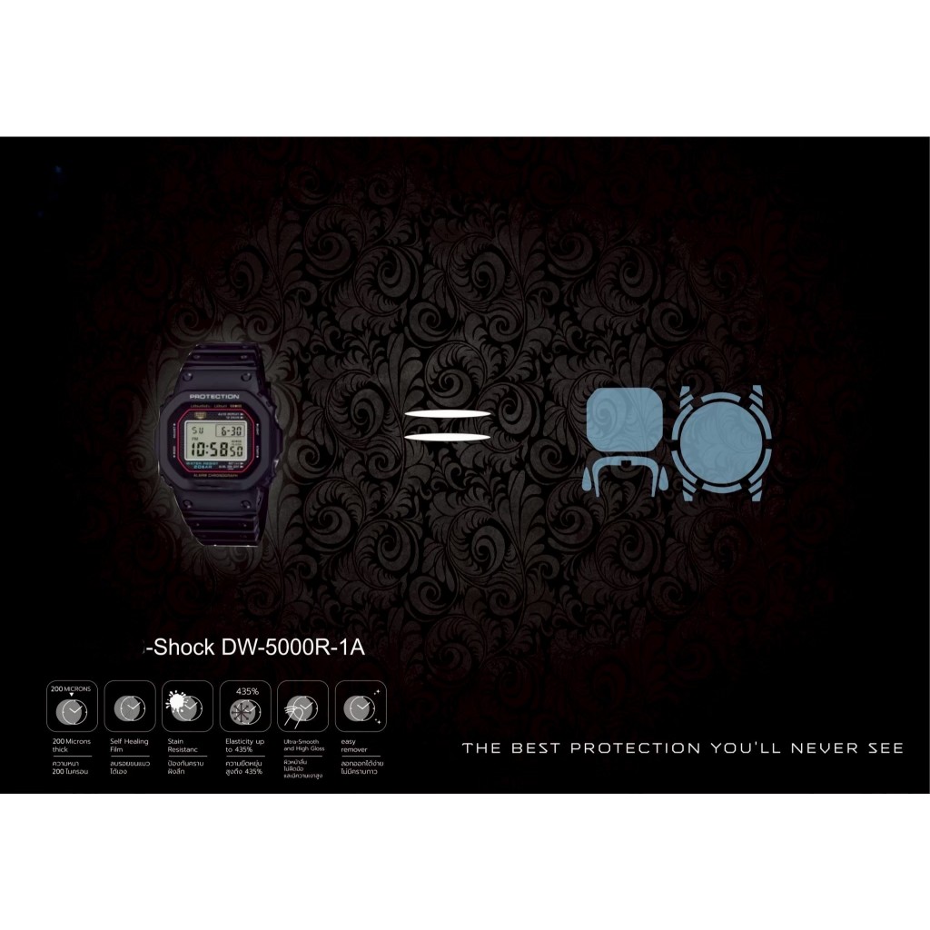 ฟิล์มกันรอยนาฬิกา Protection Film สำหรับ แบรนด์ Casio G-Shock DW-5000R-1A