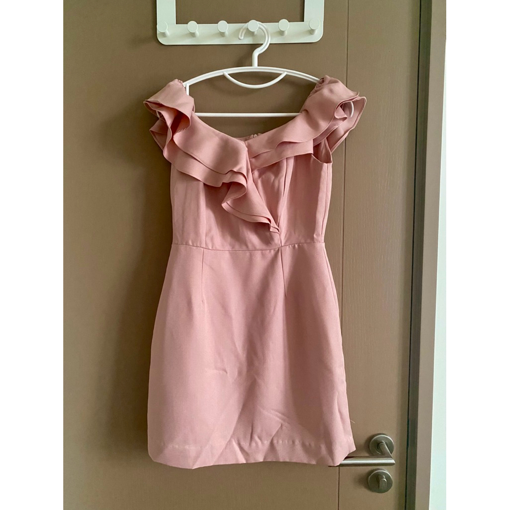 Pastel time เดรสสั้นออกงานสีชมพู Size M