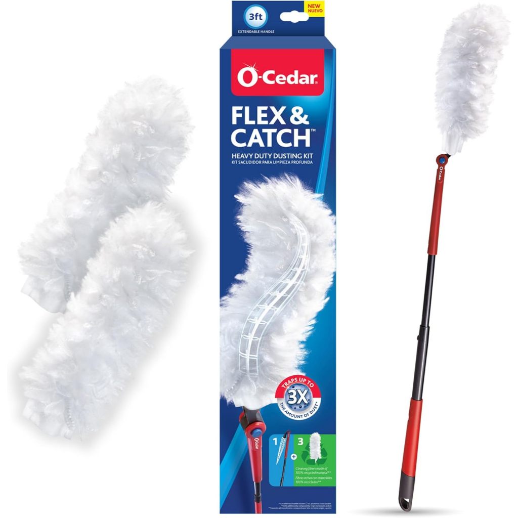 {O-Cedar®} Flex & Catch Heavy Duty Dusting Kit 1 Hook 3 Refills ไม้ปัดฝุ่น