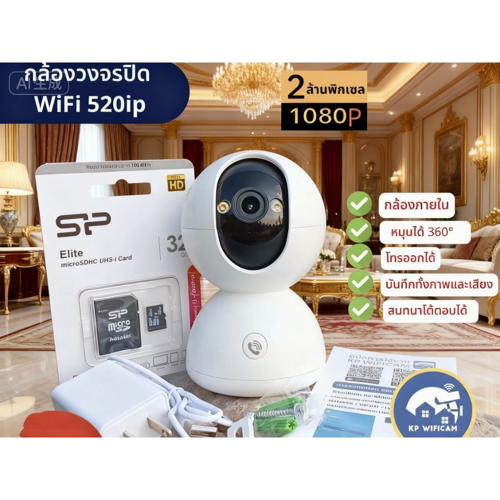 NWP-520กล้องวงจรปิดไร้สาย(IP CAMERA)FUll HD 1080P 2ล้าน