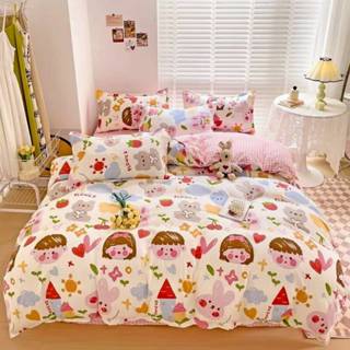 ผ้าปูที่นอน 6ฟุต/5ฟุต/3.5ฟุต ชุดผ้าปูที่นอน 5ชิ้น  รัดมุม360…