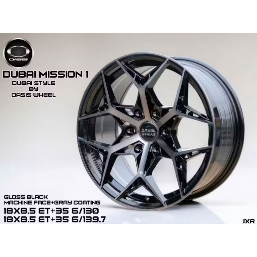 ล้อแม็กซ์ OASIS DUBAI MISSION 1ขอบ18 6รู130กว้าง8.5นิ้วET35ล้อแม็กซ์แข็งแรงทนทาน ใส่ได้กับคอมมิวเตอร์ตัวใหม่(ราคา4ล้อ)