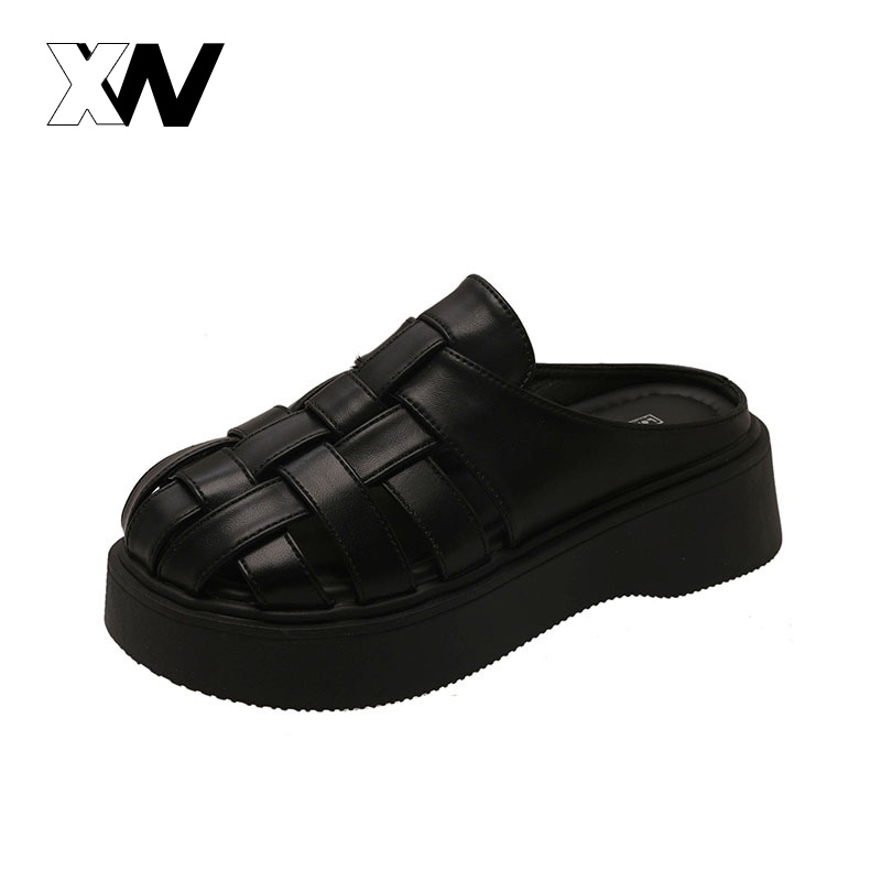 XWbrand ใหม่ล่าสุด! รองเท้าแตะหญิงดีไซน์ทันสมัยสำหรับหน้าร้อน พื้นฟูหนานุ่มสบาย ดีไซน์โรมันช่วยเน้นขายาว หัวปิดครอบคลุม