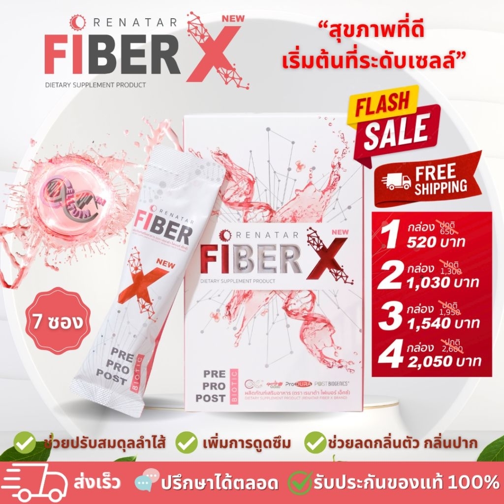 [ส่งฟรี 1 แถม 1 🔥]Renatar FiberX ไฟเบอร์เอ็กซ์ ดีท๊อกซ์ระดับเซลล์ Pre-Pro-Post Biotic