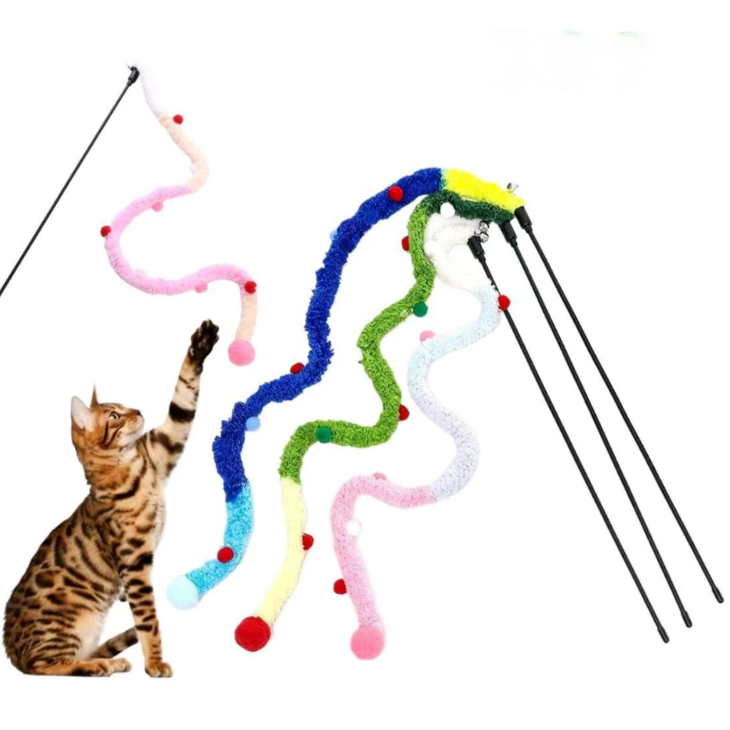AL-605 ไม้ตกแมว ขนนิ่ม เชือกยาว หลายสี มีกระดิ่ง ของเล่นแมว ราคาถูก พร้อมส่ง🐱🎨