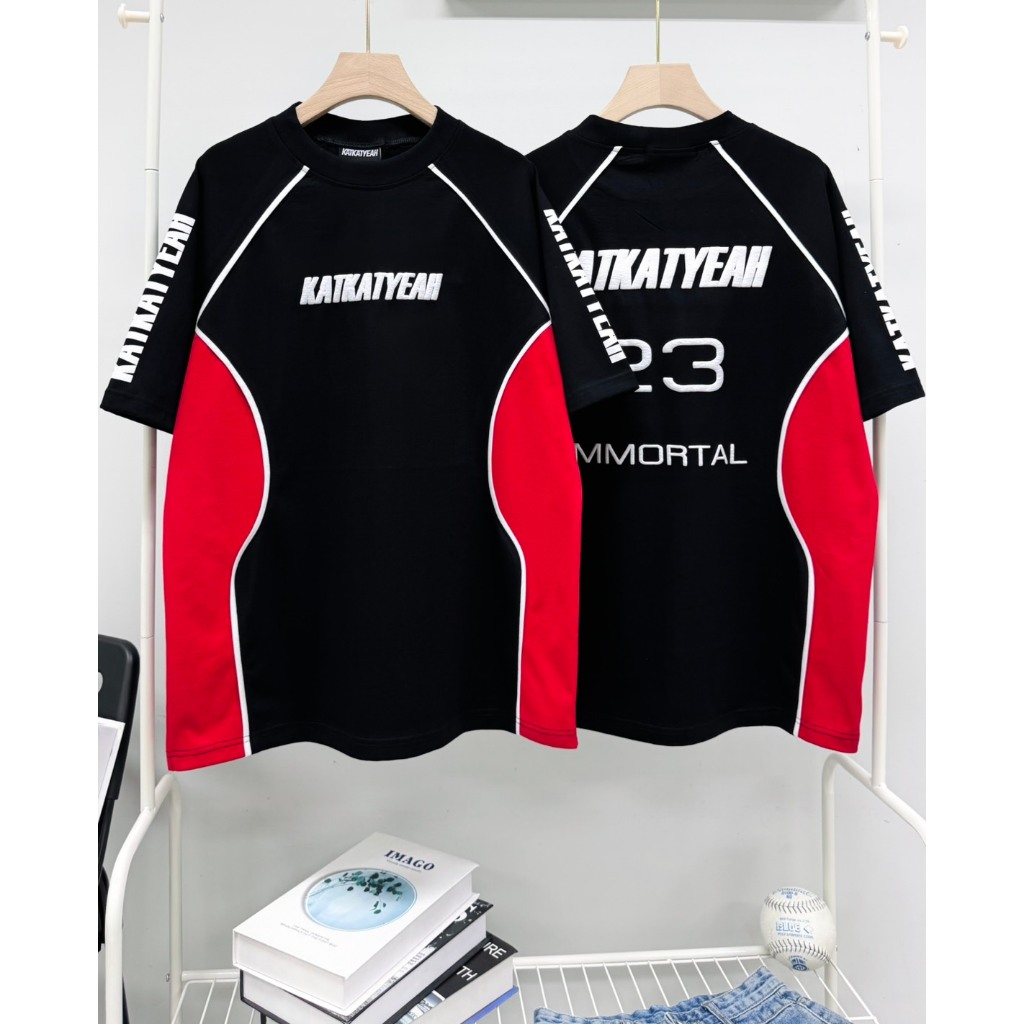 K10 เสื้อ KATKAT เจอร์ซีย์ดำ-แดง