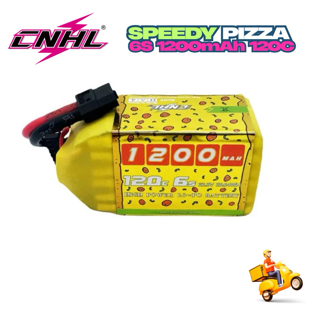 ⭐️CNHL 6S 1200MAH 120C V2.0 SPEEDY PIZZA LIPO BATTERY - XT60