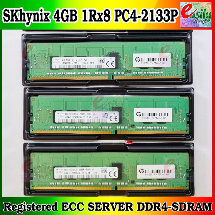 แรมสำหรับเซิร์ฟเวอร์และเวิร์กสเตชัน SK hynix 4GB 1Rx8 PC4-2133P-RD0-11 รุ่น HMA451R7AFR8N-TF TD AB (