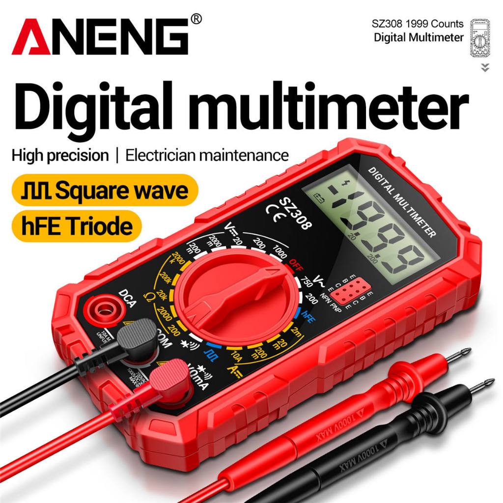 SZ308 Multimeter สีแดง ดิจิตอลมัลติมิเตอร์ ″ANENG″