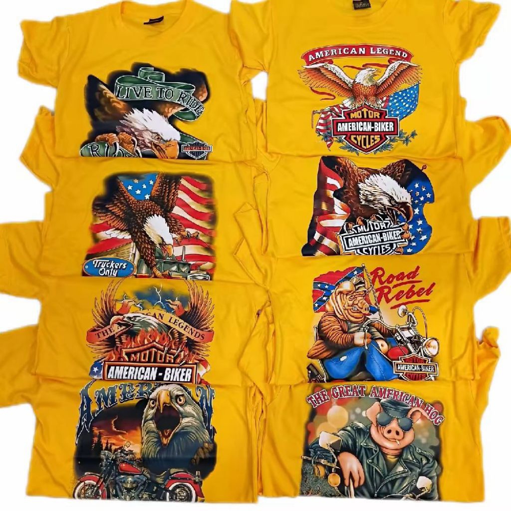 เสื้อเด็กแนววินเทจ เสื้อ3dฮาเลย์ผ้าบางวินเทจ คอกลมสีเหลือง เด็กชาย เด็กหญิง