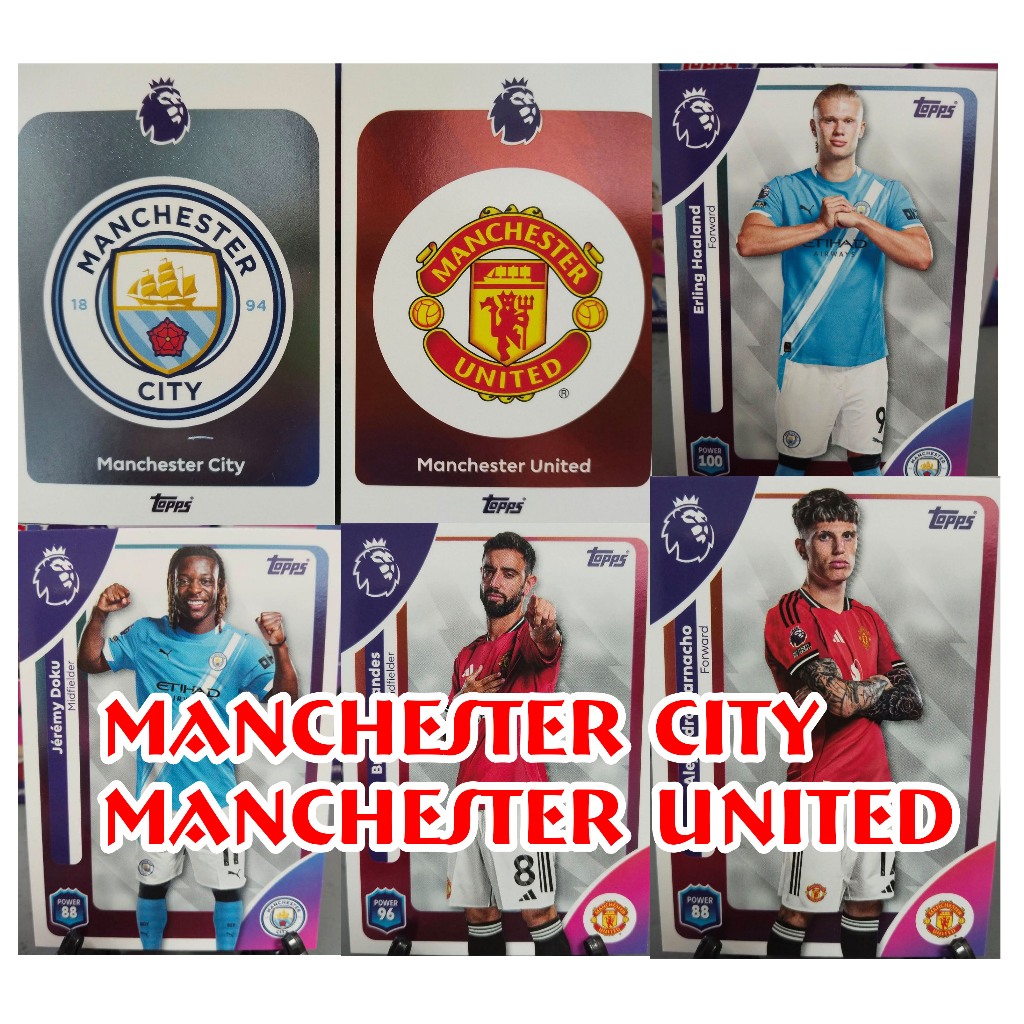 การ์ดฟุตบอล Topps Premier League 2026  : Manchester City & Manchester United SET : Debut Edition
