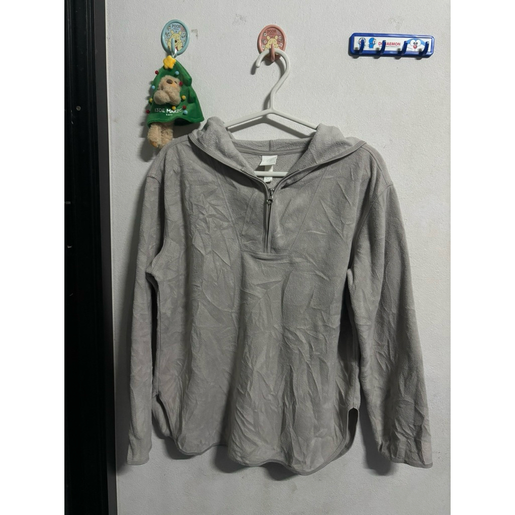 H&M Fleece half-Zip hood มือสองของแท้💯
