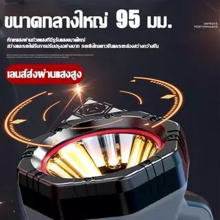 【สว่างกว่าไฟรถ】ไฟฉายแรงสูง กันน้ำ แบตในตัว 10000mAh แสงไฟปรับได้3ระดับ สายรัดมือถือใช้ได้2วิธี การชาร์จUSB ไฟฉายLED