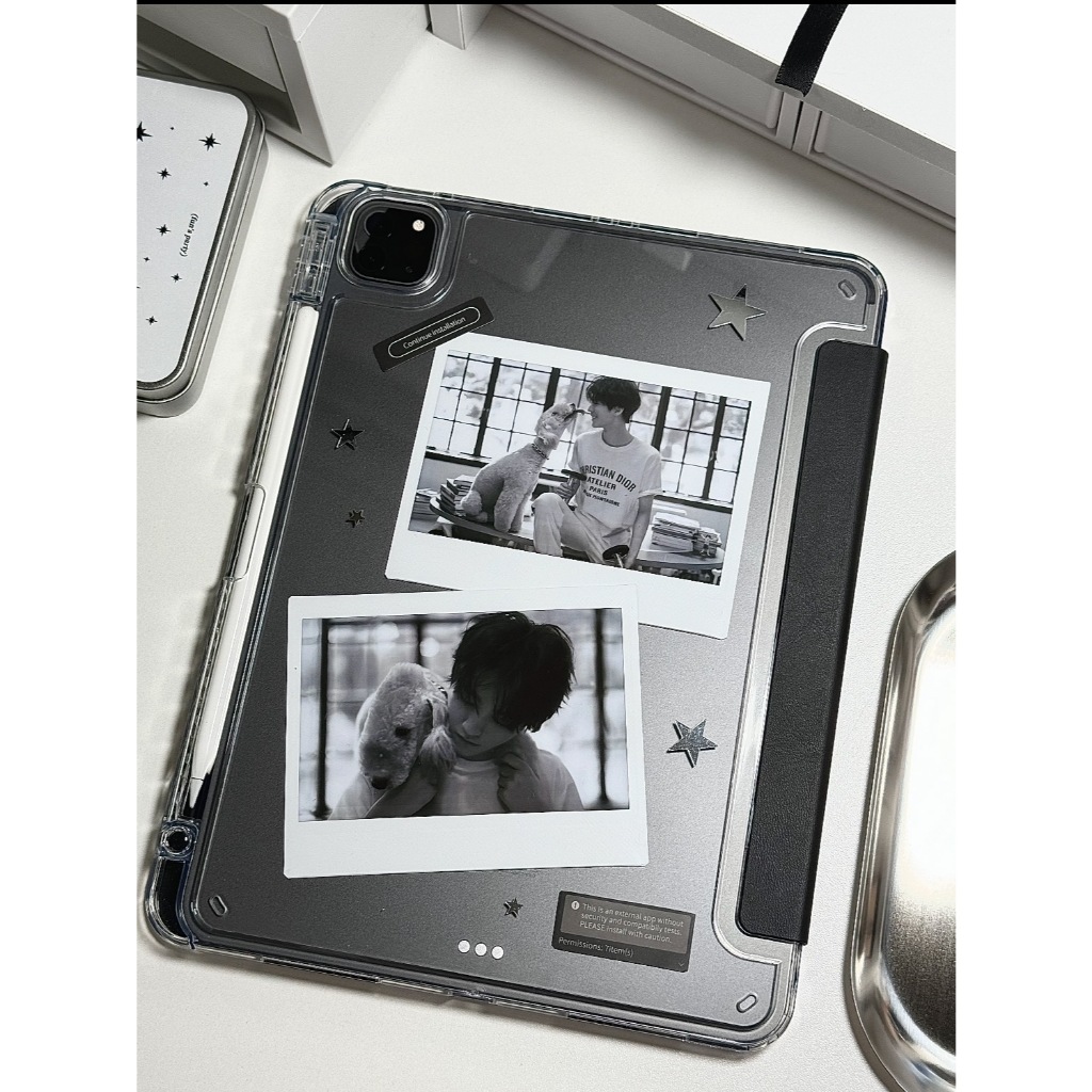 เคสไอแพด มีถาดปากกา+ฟังก์ชั่นปลุกหน้าจอ อะคริลิก ใสfor ipad air 10.9 11นิ้ว pro11 12.9 13นิ้ว  gen10/gen11