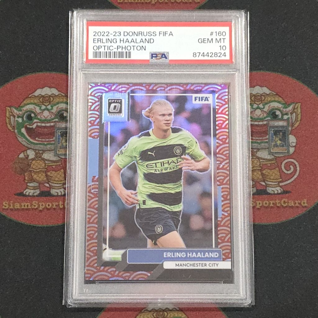 การ์ด​เก​รด Erling​ Haaland​ 2022 Donruss​ Optic Photon​ PSA​ 10