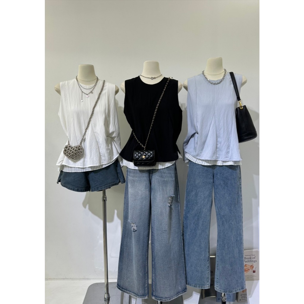 MAIKAEW #B621 เสื้อแขนกุดดีเทล 2 ชั้น ทรงสวย เรียบแต่ไม่ธรรมดา! ใส่แล้วดูหุ่นดี