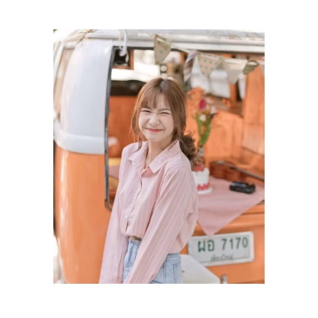 Numsha Brand เสื้อเชิ้ตแขนยาวลายทาง / NB20100 (ส่งต่อของเค้าเอง)