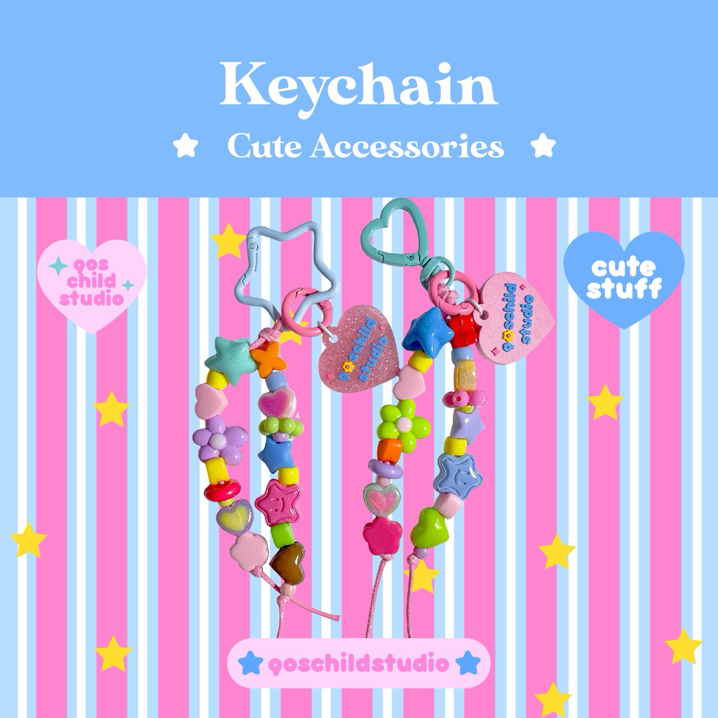 90s Cute Keychain 💖🌟🫧