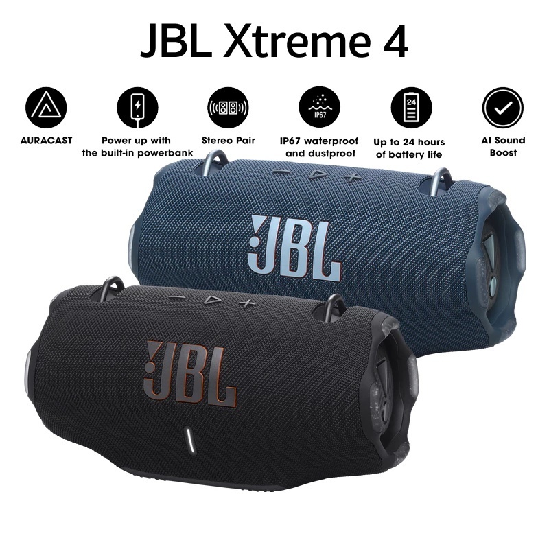 JBL XTREME 4 ลำโพงพกพา, ลำโพงไร้สายบลูทู ธ - แบตเตอรี่ใช้งานได้นานถึง 24 ชั่วโมง - กันน้ำและกันฝุ่นร