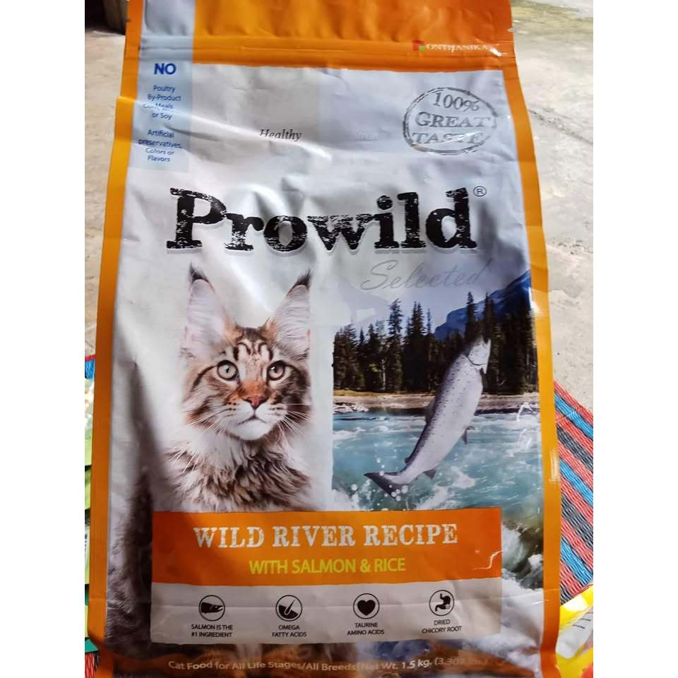 Prowild โปรไวลด์ ซีเล็คเต็ด ไวลด์ ริเวอ  อาหารสำหรับแมวทุกขนาดทุกช่วงวัย ขนาด 1.5 kg