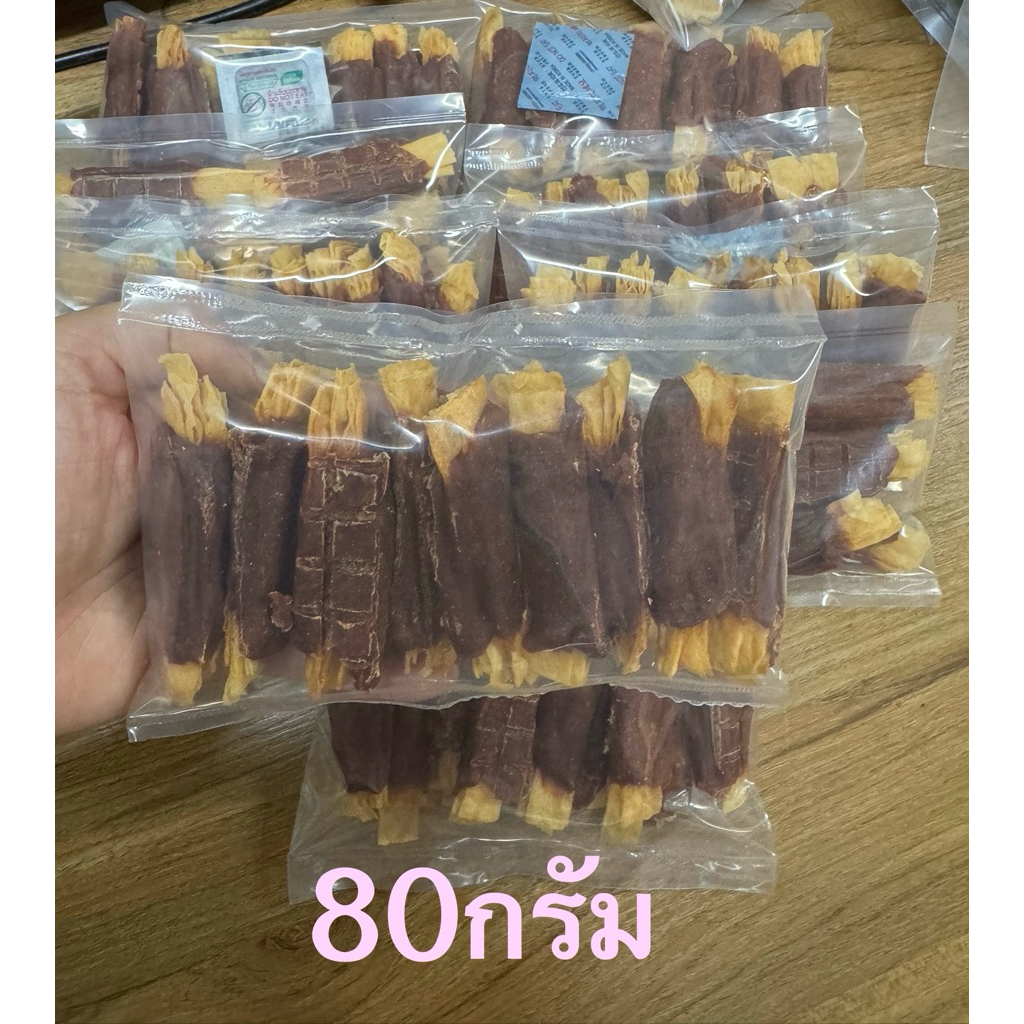 ปลาแซลมอนและปลาเนื้อขาวพันปลาแผ่น 80 กรัม