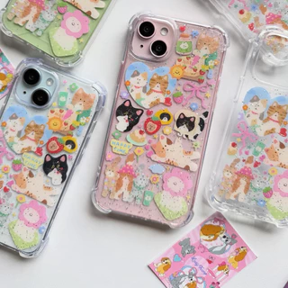 💫New พื้นใสเคลือบกลิต💕แก๊งแมวเหมียวและน้องคอร์กี้🐾 หมาโฮ่ง✨ver.ใหม่ล่าสุด