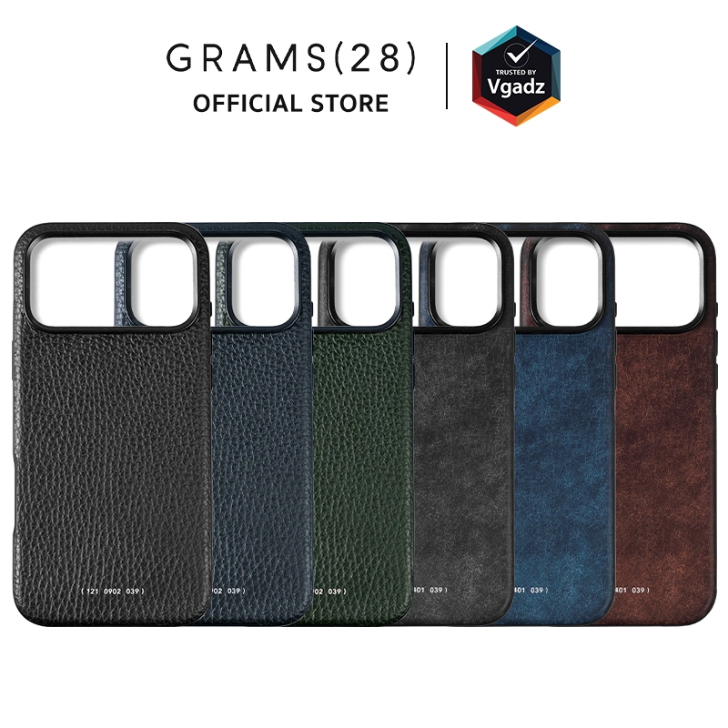 GRAMS(28) เคสสำหรับ iPhone 17 Pro / 17 Pro Max รุ่น 121 Magnetic Leather (Snowflake , Pebbled Leathe