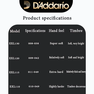 D'Addario EXL110 120 สายกีตาร์ไฟฟ้า สายกีตาร์บิดด้วยนิกเกิล รู้สึกดีและป้องกันสนิม สายกีตาร์ไฟฟ้า