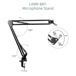 LINIM Mic Boom Arm ขาตั้งไมโครโฟนขาจับไมโครโฟนที่จับไมโครโฟนปรับ360องศายืดหดพับได้ขาไมคตั้งโต๊ะ เล่นเกมบันทึกเสียง