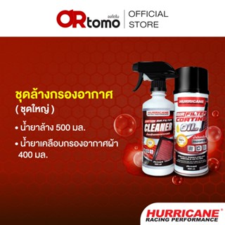 Hurricane ชุดน้ำยาล้าง + น้ำยาเคลือบกรองอากาศผ้า (ชุดใหญ่)