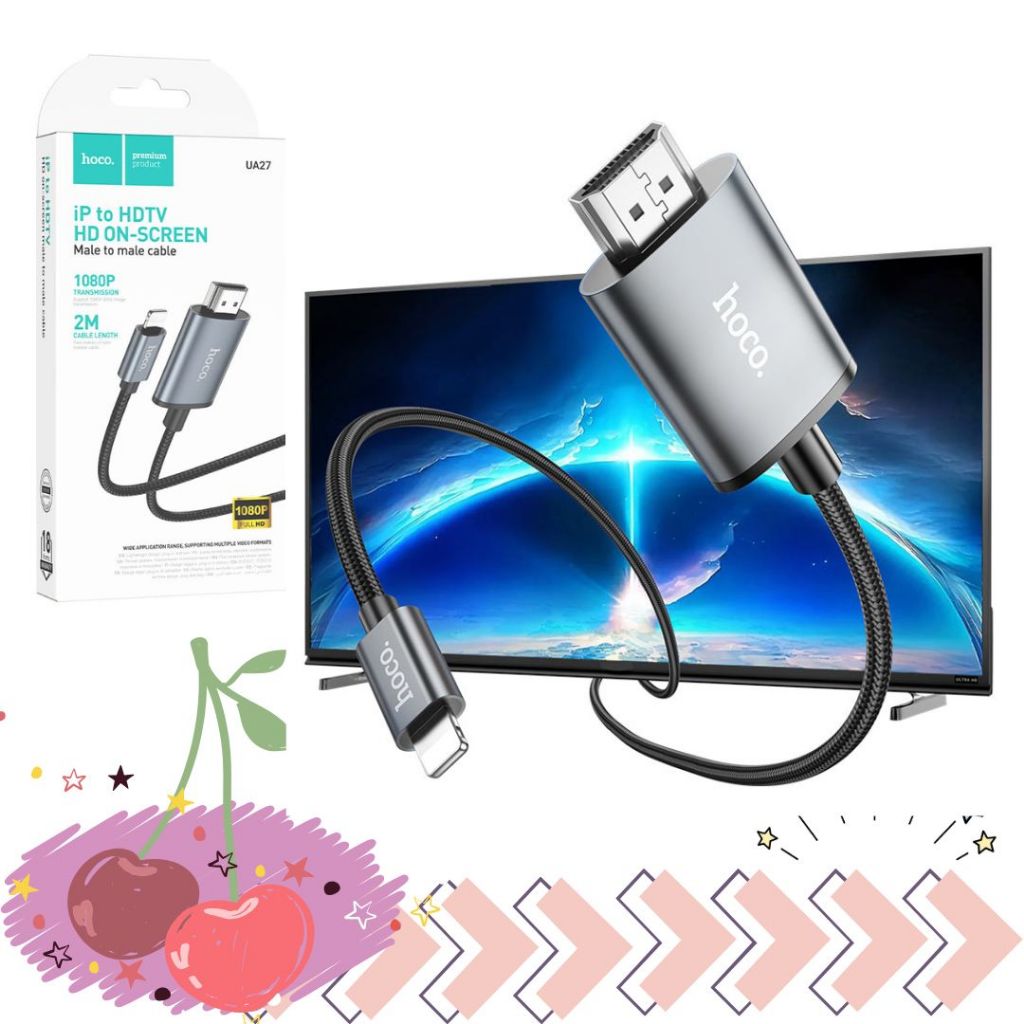 พร้อมส่งจากไทย Hoco UA27 Cable for IOS to HDTV สายแปลงสัญญาณภาพและเสียงจากโทรศัพท์มือถือ เพื่อแสดงผล