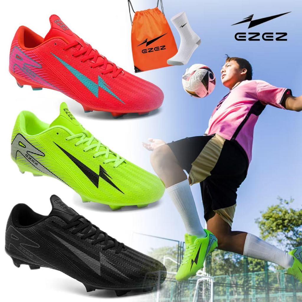 Ezez Typhoon Pro รองเท้าสตั๊ด รองเท้าฟุตบอล ไซส์เด็กและผู้ใหญ่ รองเท้าฟุตบอลทนทาน Soccer Shoes
