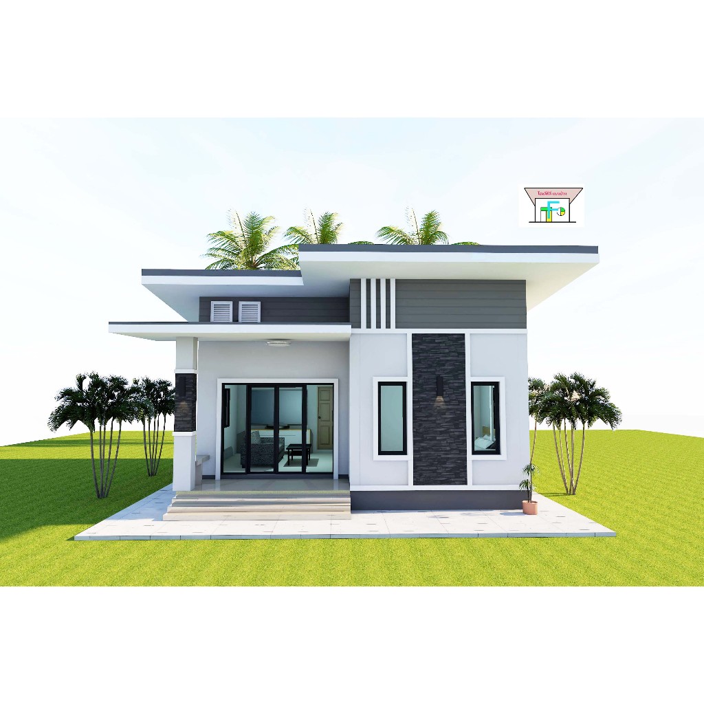 บ้านทรงโมเดิร์น 2 ห้องนอน 1 ห้องน้ำ (M02-112)