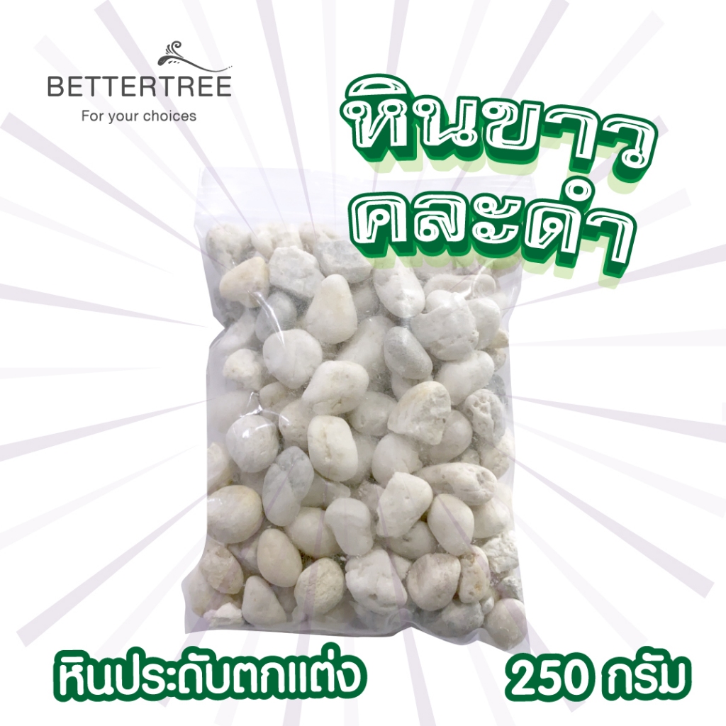 หินขาวคละดำ ปริมาณ 250 กรัม เม็ดเล็ก หินสี รูปที่ 2