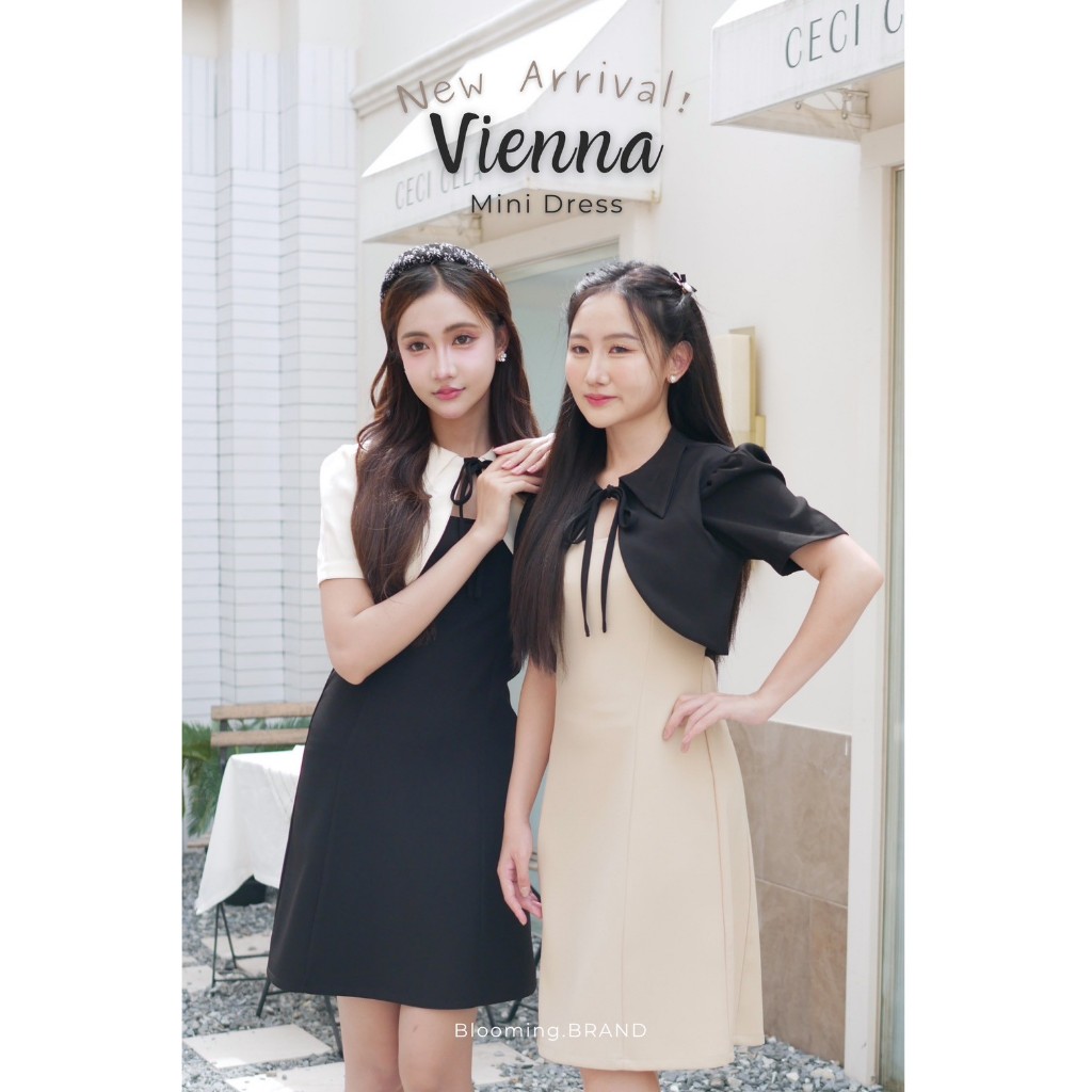 ชุดเดรส เวียนนามิริเดรส รหัส B07 สีดำ สีน้ำตาล สีครีม