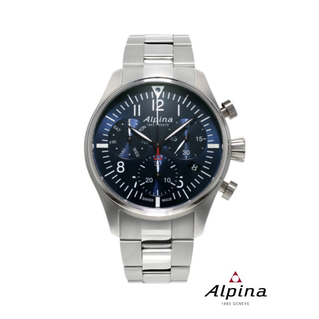 Alpina Quartz AL-371NN4S6B STARTIMER PILOT Chronograph Men's Watch ( นาฬิกาข้อมือผู้ชายระบบถ่าน )