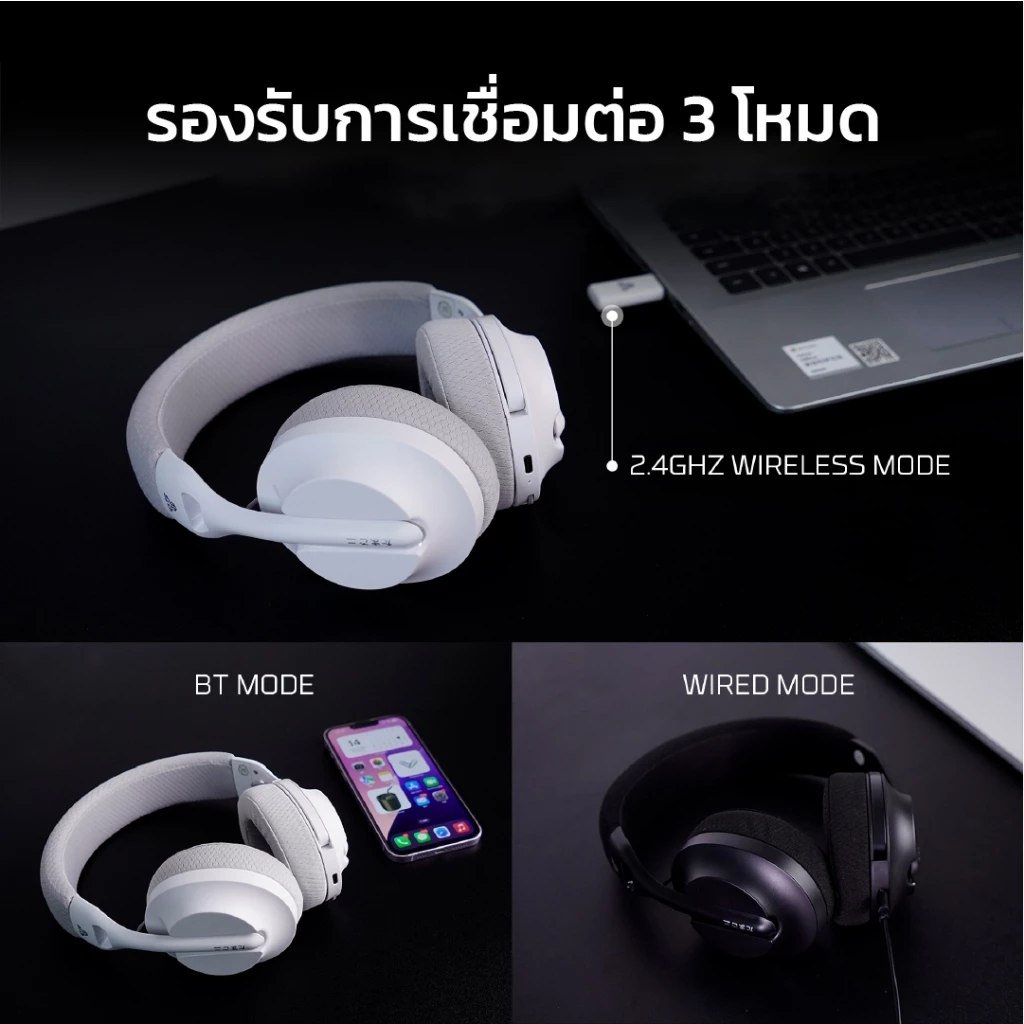 FANTECH หูฟังเกมมิ่งไร้สาย เสียงคมชัด ไมค์ตัดเสียงรบกวน thumbnail 6
