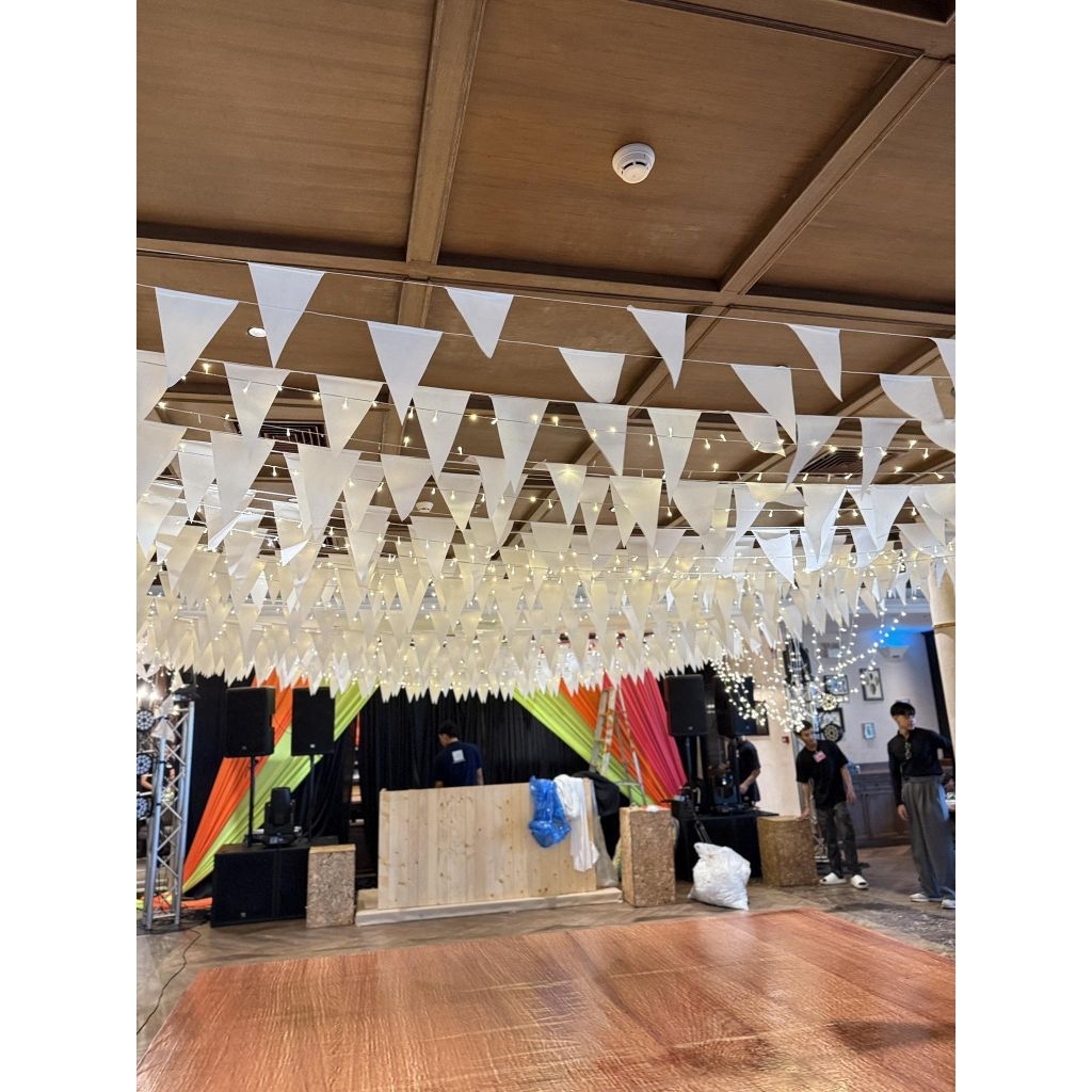 ธงผ้าสีขาวธงราวขาวธงผ้าสปันบอนด์ธงราวแบบผ้าธงสีขาวธงสามเหลี่ยมสีขาวธงราวขาวธงงานแต่งธงประดับตกแต่งธงงานวัดธงขาวแต่งร้าน - รูปที่ 5